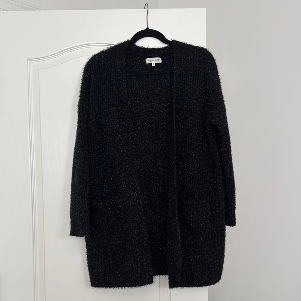 Lou & Grey Black Sparkle Cardigan